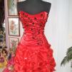 View the image: Piros - fekete himzett menyecske, tánc ruha