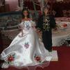 View the image: Kalocsai himzett, bocskai öltöny, esküvői pár. 