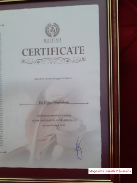 Certificate, BHP- British Publishing House Ltd, 2021.